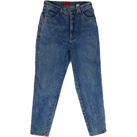 80s Vintage Bonjour Acid Wash Rocker Rock Grunge High Waisted Mom Denim Jeans 29 - Picture 1 of 5